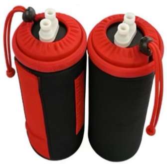 ColdBank cooling canisters — cylindrical style shown; flat/rectangular variation also available.